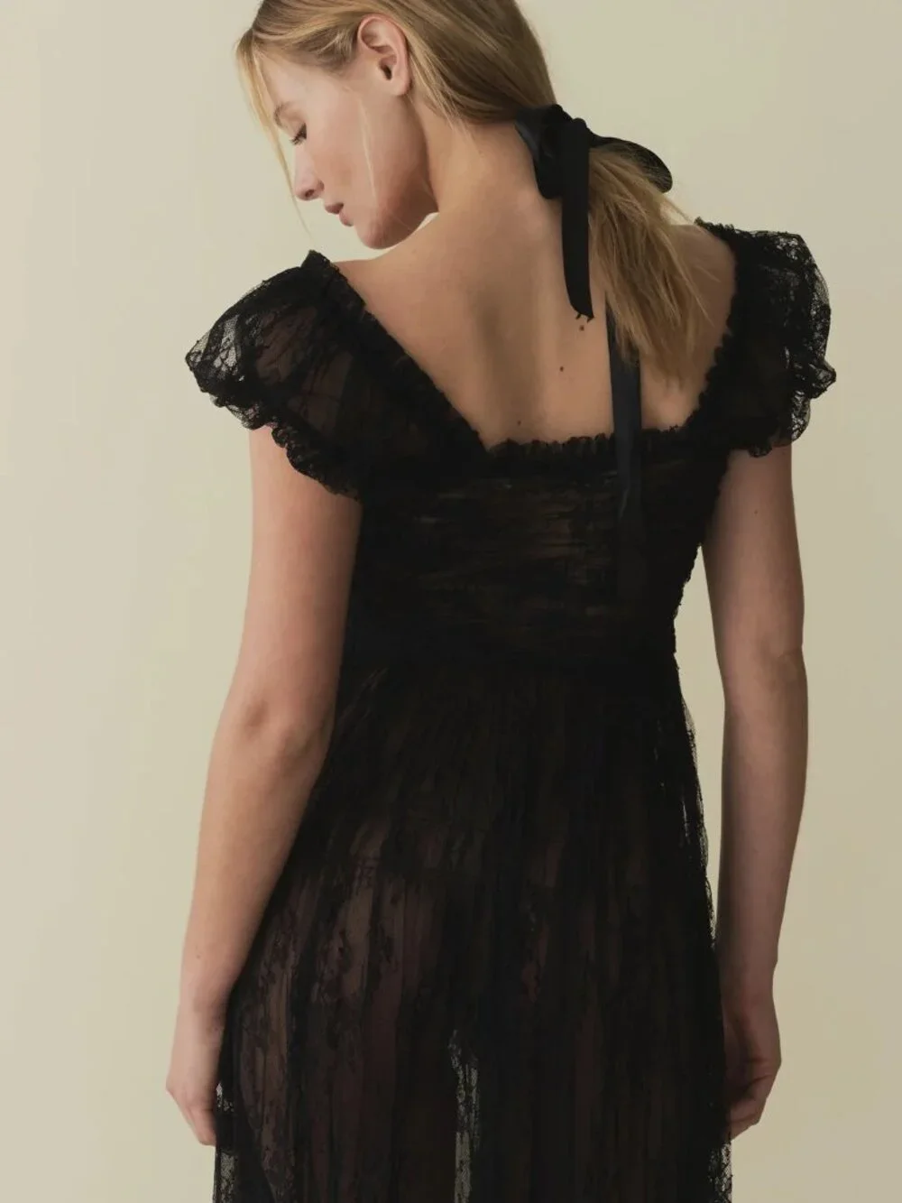 Dôen 'Pamelina' Lace maxi dress, black, S - Picture 5 of 9